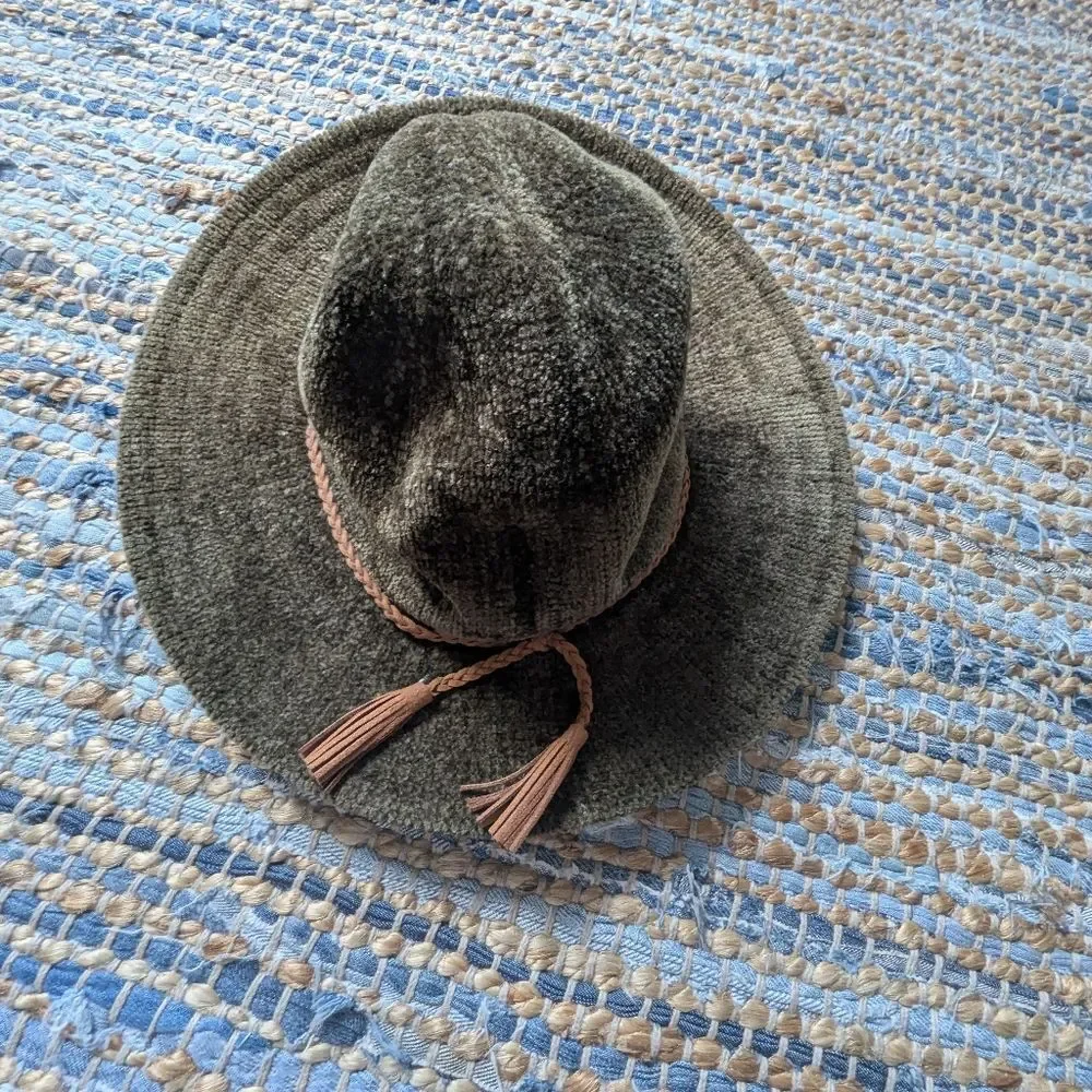Altar'd State Olive Green Textured Wide Brim Hat One Size Western Rustic Boho Br